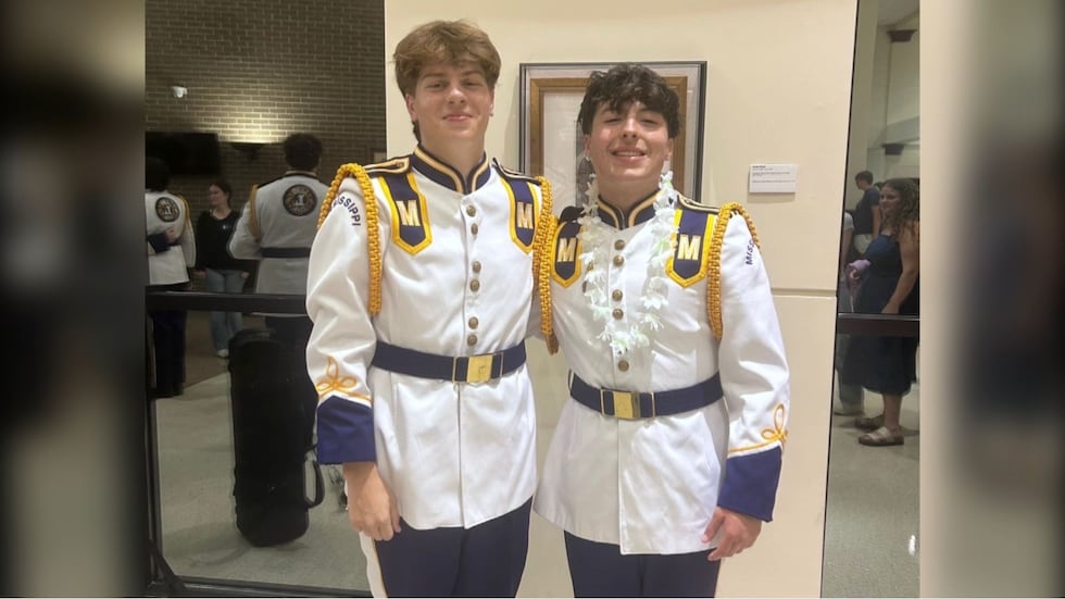 Griffin Johnson (left) and Mason Crawford traveled with the Mississippi Lions All-State Band...