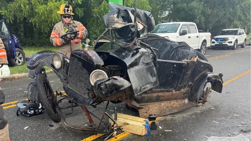 Officials say one of the cars involved was a historic Ford Model T.
