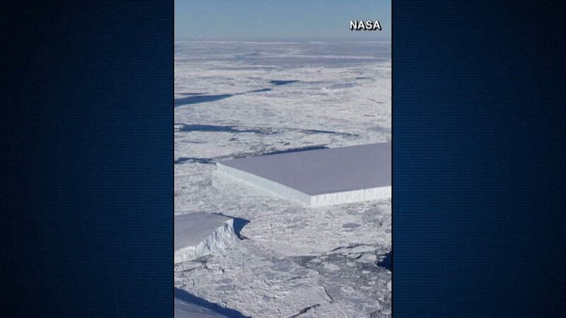 Ice Rectangle Unusual iceberg spotted off Antarctica ice shelf