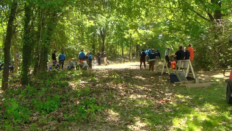 Law enforcement is searching through a wooded area in Hickory Hill after additional human...