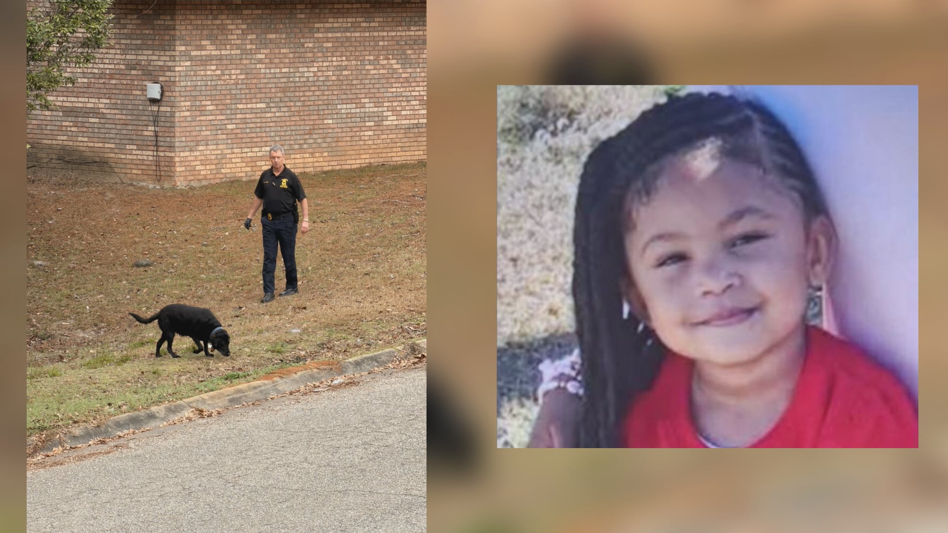Cadaver dog searches around missing girl’s home