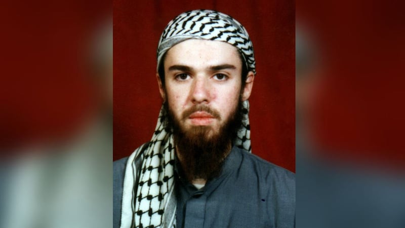 American John Walker Lindh is seen in this undated photo obtained Tuesday, Jan. 22, 2002, from...