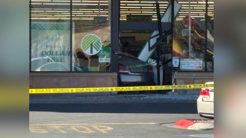 Authorities said Shawn Handley drove his car through the front doors of a Dollar Tree store,...