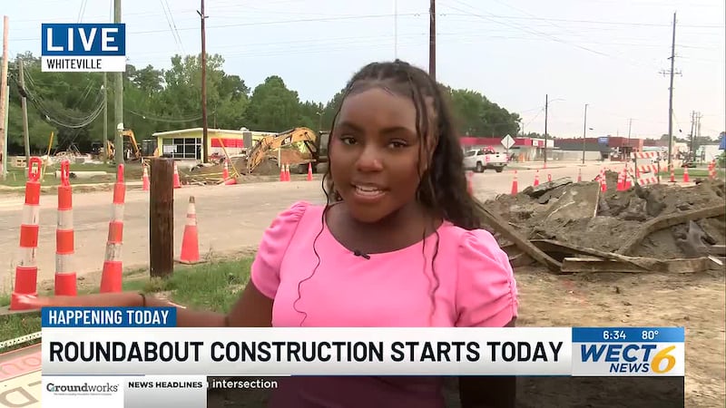 Road closures are now in effect in Whiteville as a roundabout project is underway.